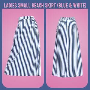 New Blue & White Beach Swimwear Maxi Skirt Cover Up Size Small